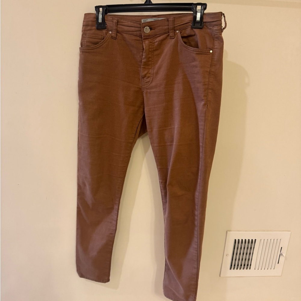 Topshop Brown Ankle Cropped Jeans